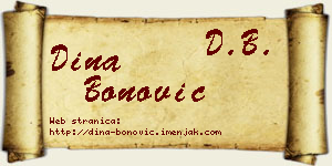 Dina Bonović vizit kartica